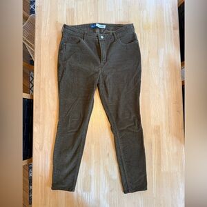 Old Navy Olive Corduroy Rockstar Pants